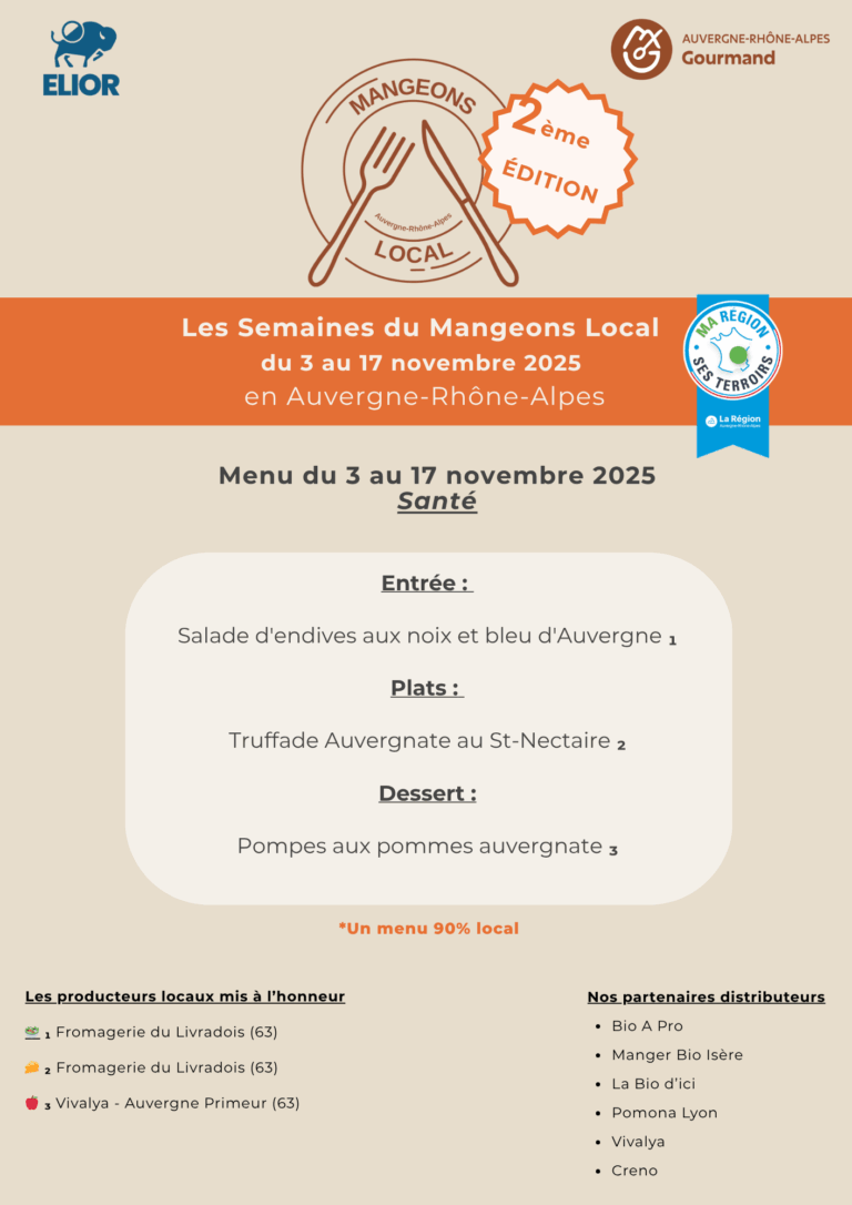 Menu Elior scolaire